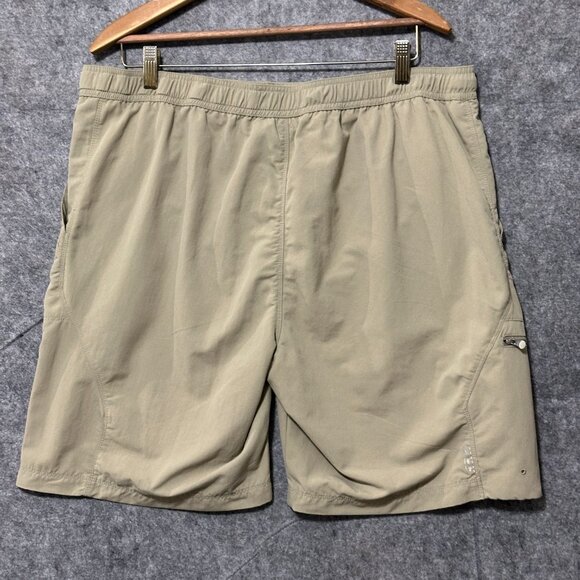 Merrell Swim Shorts - Size XL - Khaki Opti-Wick UPF 50 Nylon Belted Trunks - Picture 2 of 10